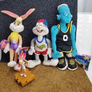 Vintage 1996 McDonald's Space Jam movie Plush Toys (C29)